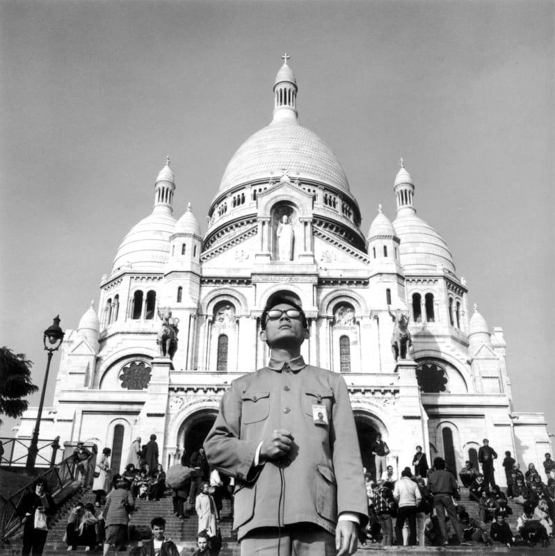 Tseng Kwong Chi, Paris, France (Sacre Coeur), 1983, Silver gelatin print, 91.44 x 91.44 cm; (36 x 36 in.), Edition of 9 + 2 AP