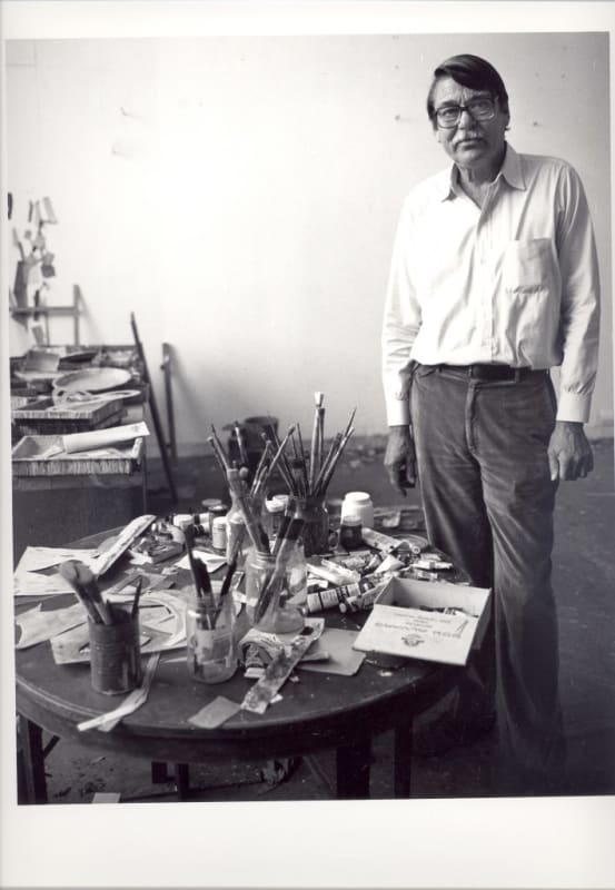 Richard Diebenkorn in his Ocean Park Studio, Santa Monica, CA, 1984. Photograph by Leo Holub © The Estate of Leo Holub