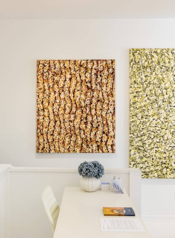 Installation view of Julian Lethbridge / Carl Andre at Berggruen Gallery, 55 Main Street, East Hampton, NY