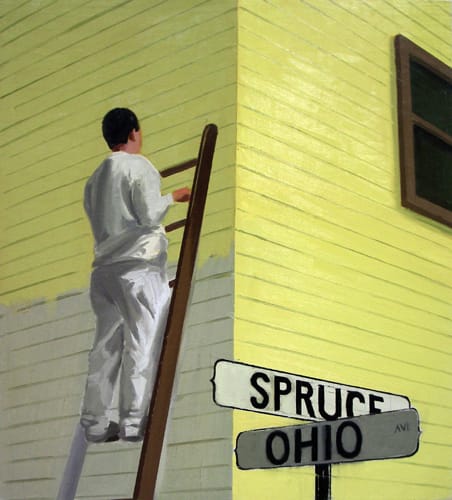 Christopher Brown, Ohio and Spruce, 2007, oil on linen, 50 x 45 inches
