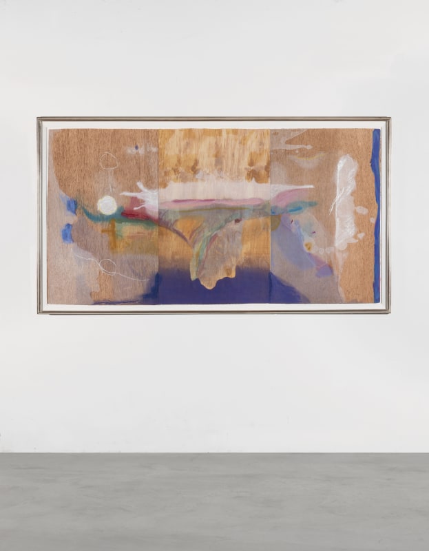 Installation view of Helen Frankenthaler, Madame Butterfly, 2000, 102-color woodcut from 46 woodblocks, framed: 46 x 84 inches, edition of 33, plus 14 APs