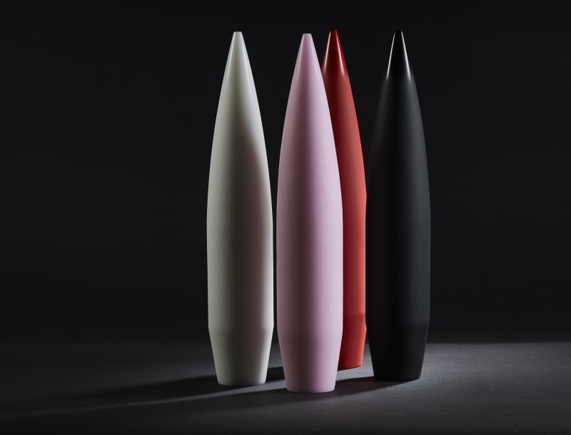 Andy Plummer, “I Moved On Her Like A Bitch,” 2017 cast glass 15.875 x 3.125 x 3.125 inches each