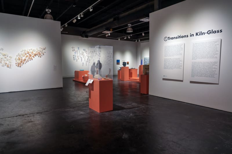 Installed view of Tg: Transitions in Kiln-Glass at Houston Center for Contemporary Craft. Photo by Katy Anderson. Image courtesy Houston Center for Contemporary Craft.