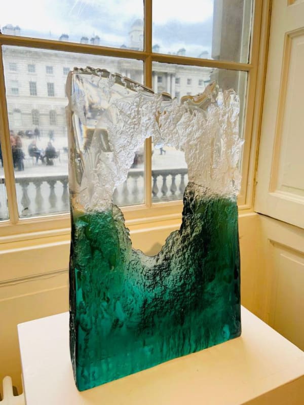 Joseph Harrington’s glass sculptures take shape from the ice and salt erosion process. Represented by Bullseye Projects. Photo courtesy of the artist.
