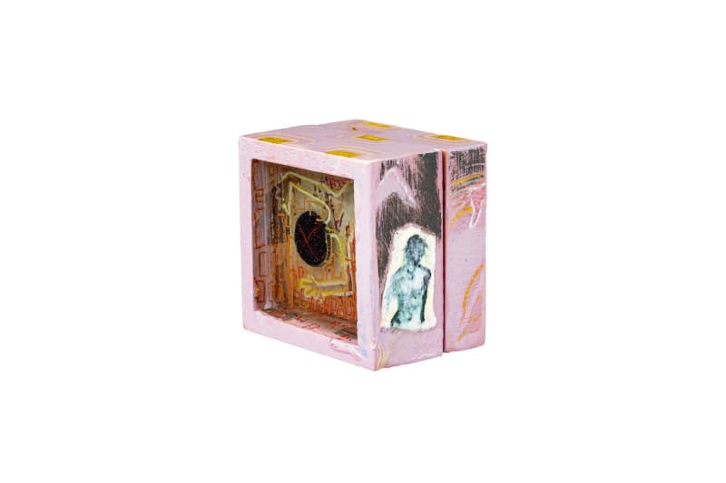 Charlie Kirkham "Swimming Through The Weep Hole", mixed media, 7x7x8cm