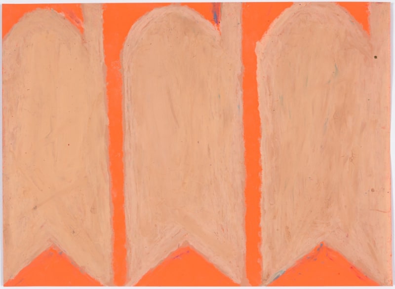 Evelyn Reyes, Carrots, Peach, 2004-2009, oil pastel on paper, 12 x 16.5 inches, © 2004-2009 Creativity Explored Licensing LLC All Rights Reserved