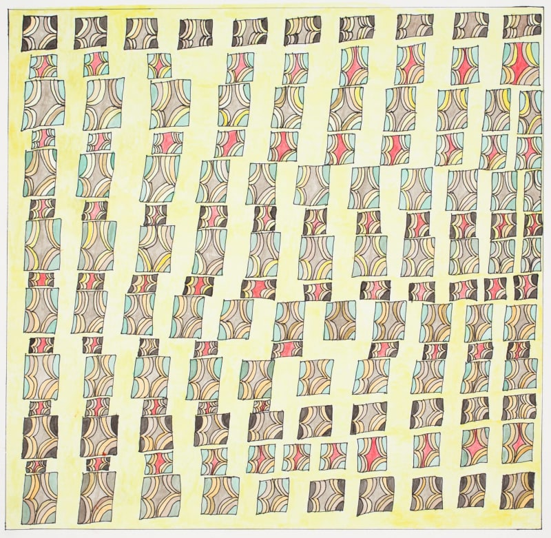 ETHEL REVITA UNTITLED , 2017 marker and watercolor on paper 28 1/4 x 28 1/2 inches framed