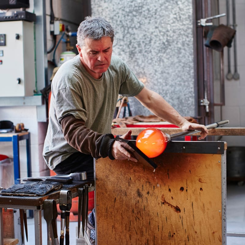 Stewart Hearn in his workshop