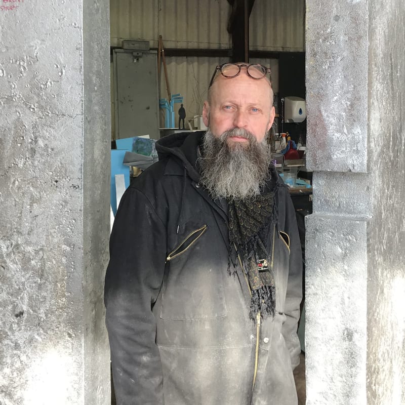 Jonathan Clarke sculptor at his studio