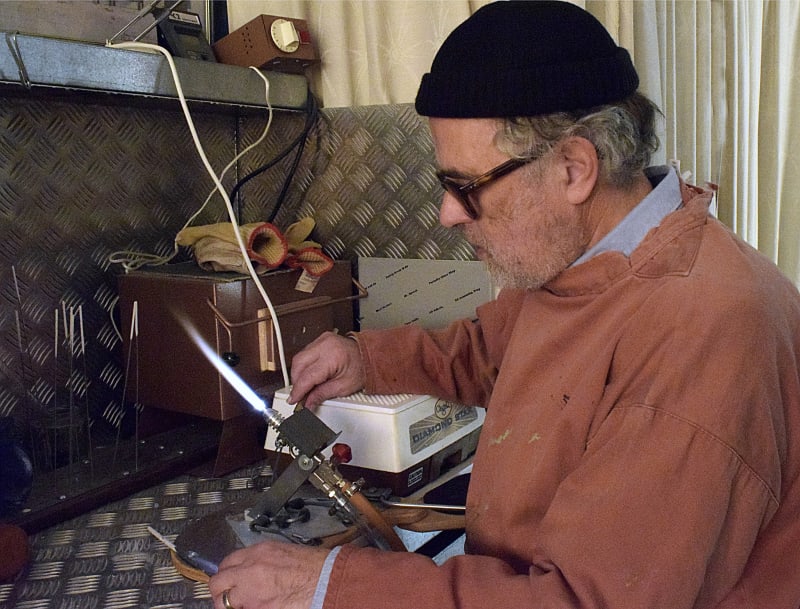 Keron Beattie at work in his studio