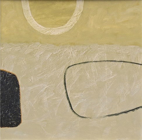 Malcolm Taylor Curved Citrine Signed Oil on Board 17 1/2 x 17 1/2 in 44.5 x 44.5 cms