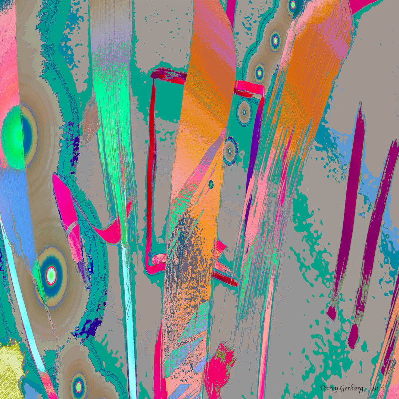 Cannily Organized, 2021 AR Enhanced Painting on Canvas 24 x 24 in Signed 2021