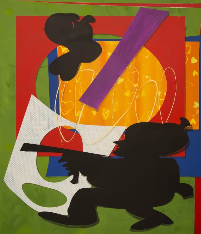 Hoda Kashiha. Rabbiting in the Hunting Ground. 2019. Acrylic on Canvas. 150 x 180 cm _______________________ Courtesy of Nathalie Obadia Gallery and the artist