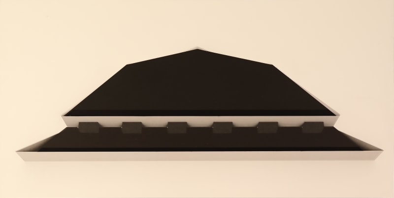 Ali Beheshti. Untitled. 2022. Plotte, Ink, Black pigment, Colored Pencil,Toner and Carpaint on Paper. 50 x 100 cm.