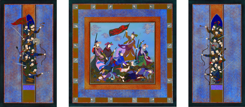 Farah Ossouli. "Delacroix and I". 2014. Gouache on cardboard. Courtesy of Dastan Gallery and the Artist