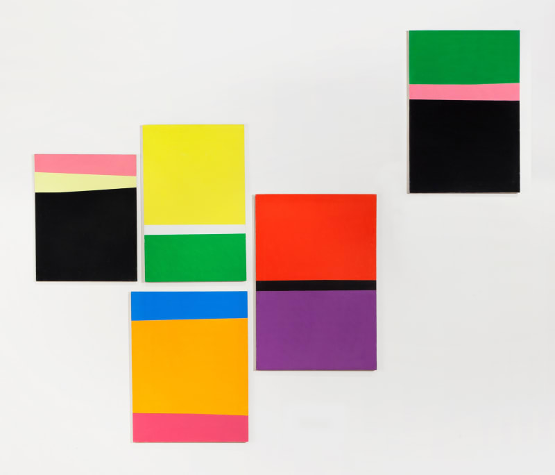 Ralph Coburn Random Sequence, c. 1962 Oil on five canvas panels 5 x 7' as presented