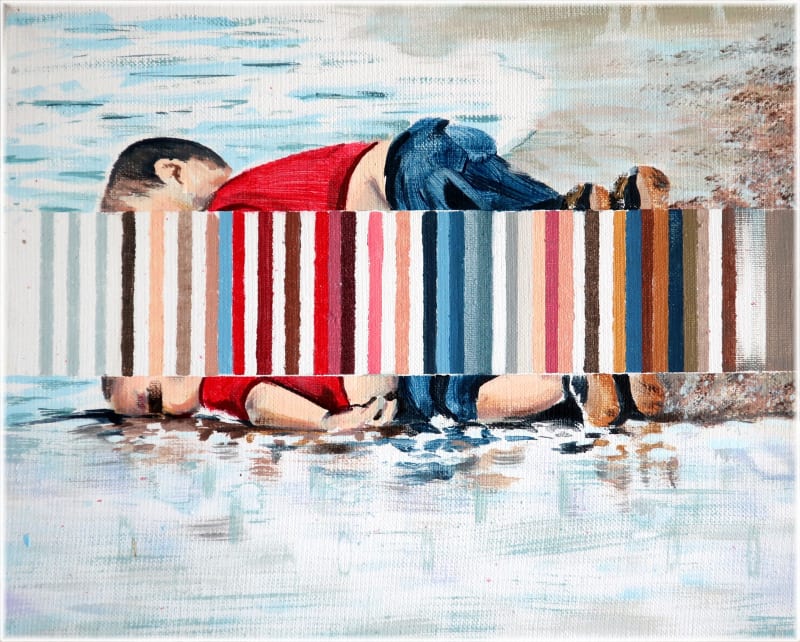 Darren Coffield, BUOY, 2019. Acrylic on canvas 24 x 30 cm.