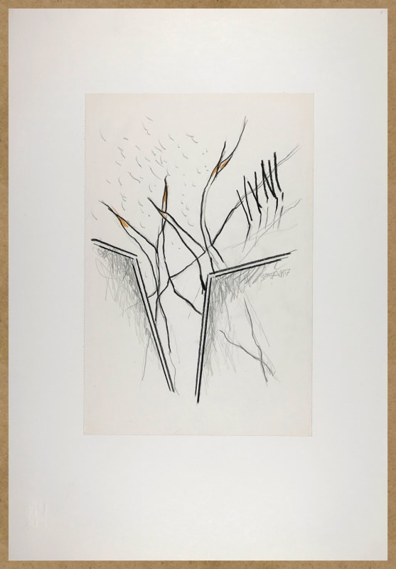 Bert Theis, Pays sage 4, 1991, Drawing, crayon on paper, 48 x 33 cm Courtesy: BertTheis Archive & Erna Hecey Gallery