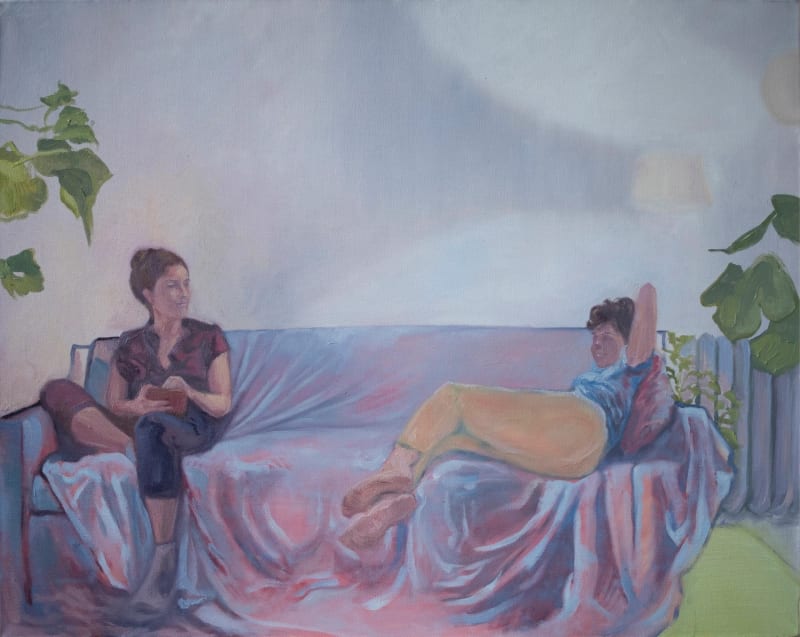 Bayan Kiwan, Couch drapping, 2021, Oil on canvas, 60x75cm