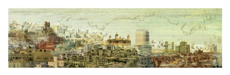 Manal Haddadin, Amman, 2013, Digital collage 11-50, 29.5x84.5cm