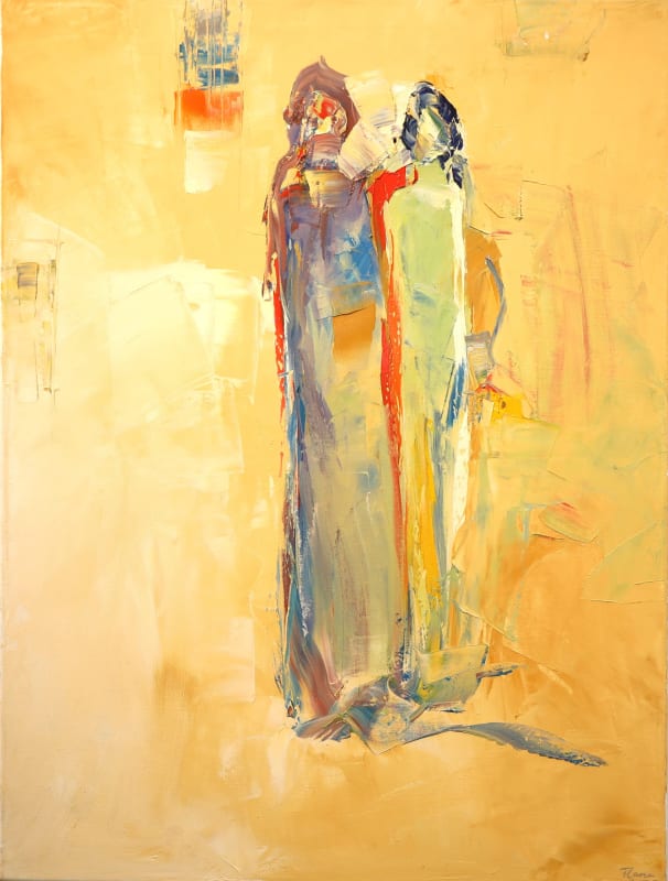 Rana Safadi, Together, 2022, Oil on canvas, 80x60cm