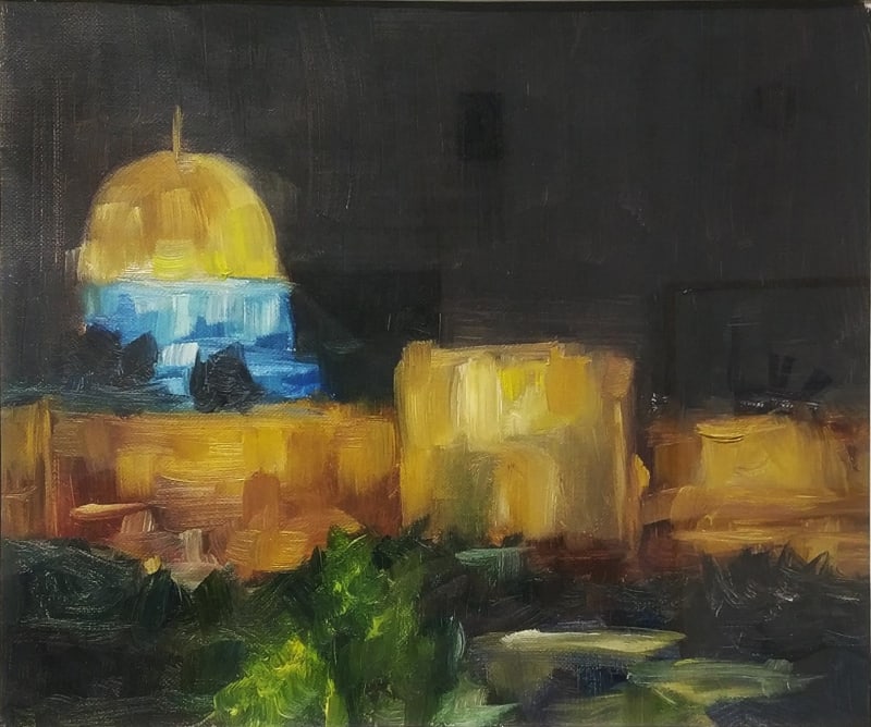 Yasmin Sharawi, Jerusalem, 2018, Oil on canvas, 25x30cm