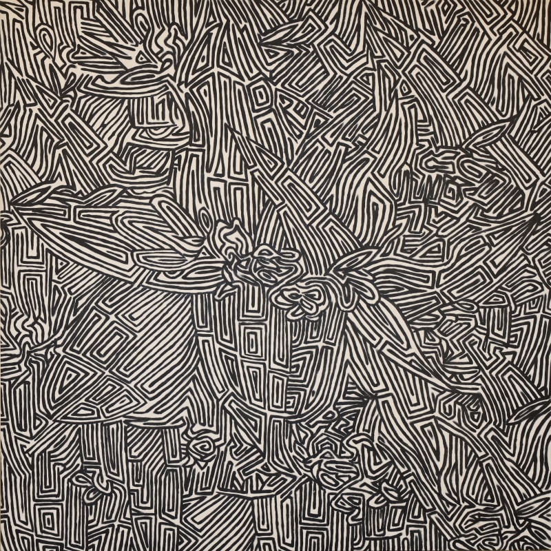 Yassir Al Omari, Plant2, 2024, Acrylic on canvas, 130x130cm