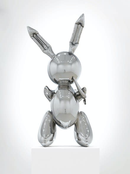 Jeff Koons, Rabbit, 1986. Stainless steel; 41 x 19 x 12 inches. Museum of Contemporary Art Chicago. © Jeff Koons. Photo: © 2019 Christie's Images Limited.