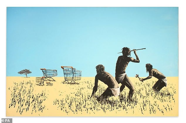 The Banksy artwork known as 'Trolley Hunters' (pictured) could fetch as much as £5.2million when it sells at auction in New York later this month