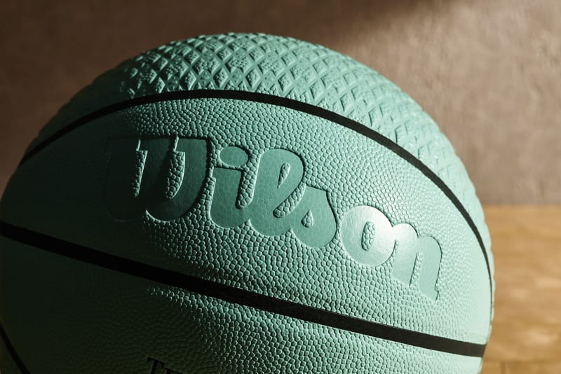 An image of a Wilson basketball collaborated with Tiffany and Daniel Arsham