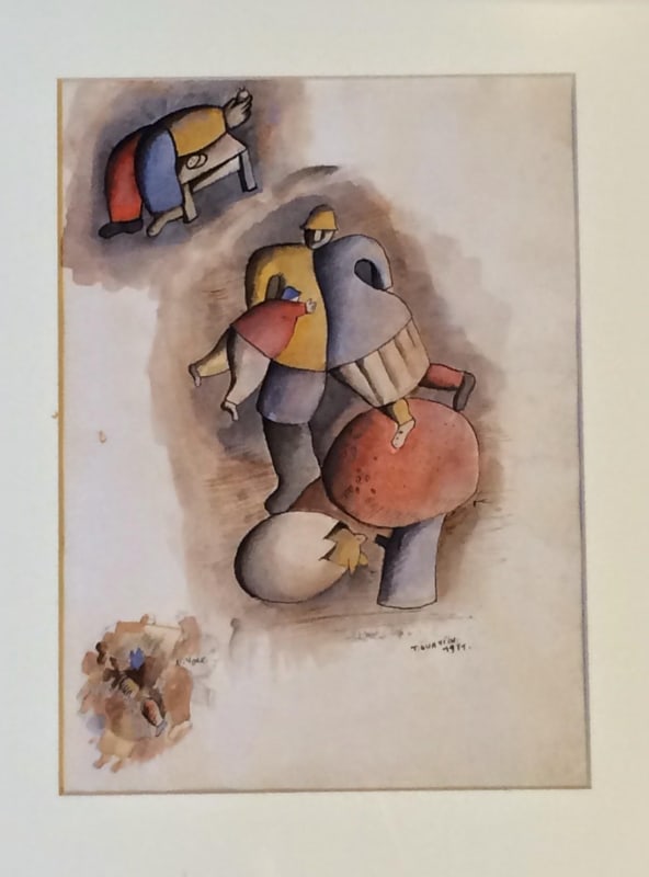 José Gurvich La creación, 1971 Ink and watercolor on paper. 26 x 16 cm.