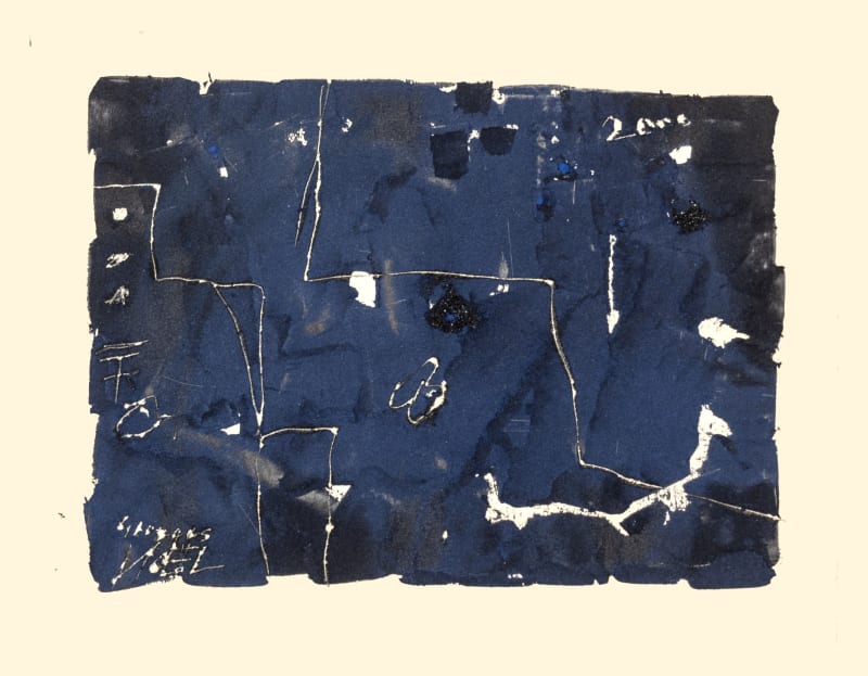 La Licorne Bleue, 2000tecnica mista su carta Koshi, cm. 66 x 51 (Litt. Catalogo mostra n.244, Gall. Peccolo, Livorno, Ottobre...