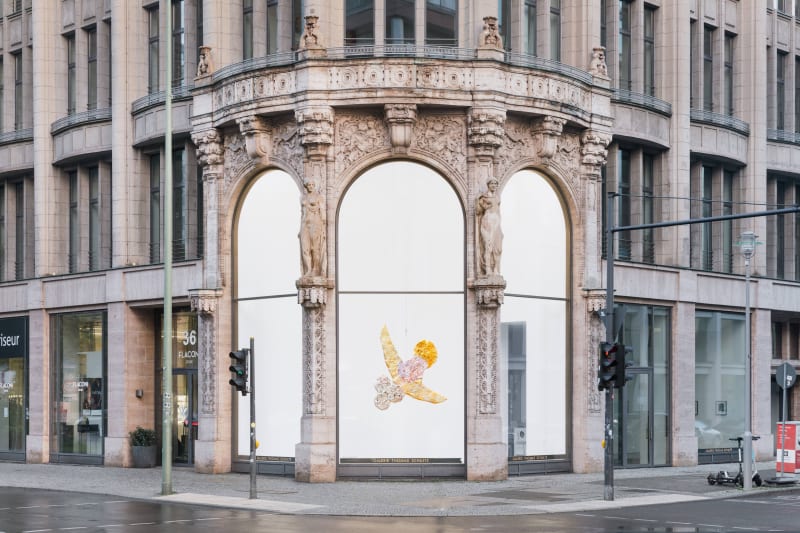 Installation view, Kiki Smith's sculpture "Moon, Stars and Cloud" at Galerie Thomas Schulte, Berlin, 2022