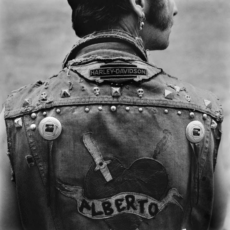 Alberto García-Alix / Self-portrait in biker vest, 1989