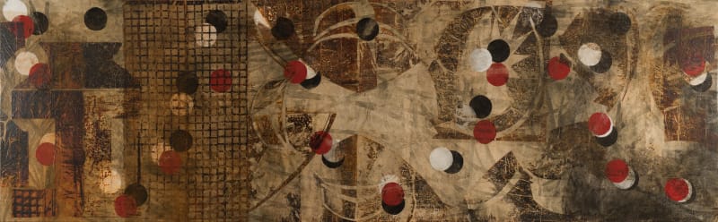 CANAN TOLON Untitled , 2015 Acrylic and rust on canvas 193x630 cm