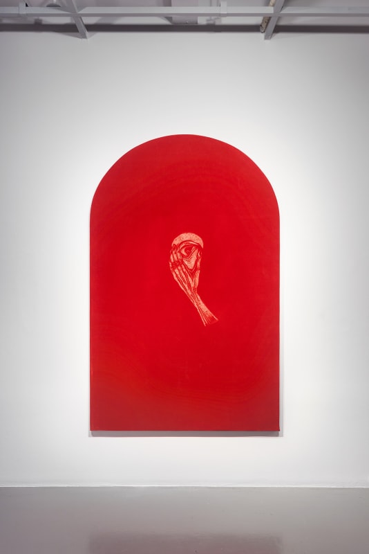 MARO MICHALAKAKOS Future Proof , 2016 Red Velvet 210x130 cm