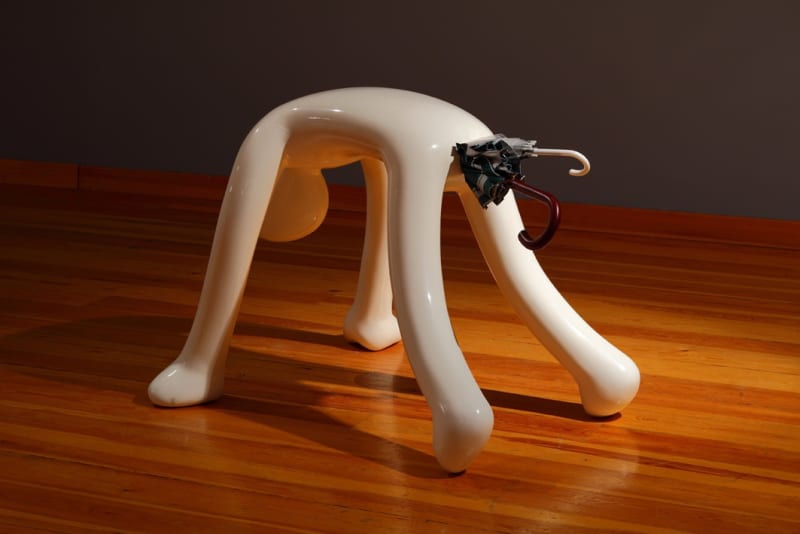 SERKAN ÖZKAYA Homo Practicus, Umbrella Holder, 2010 Fiberglass