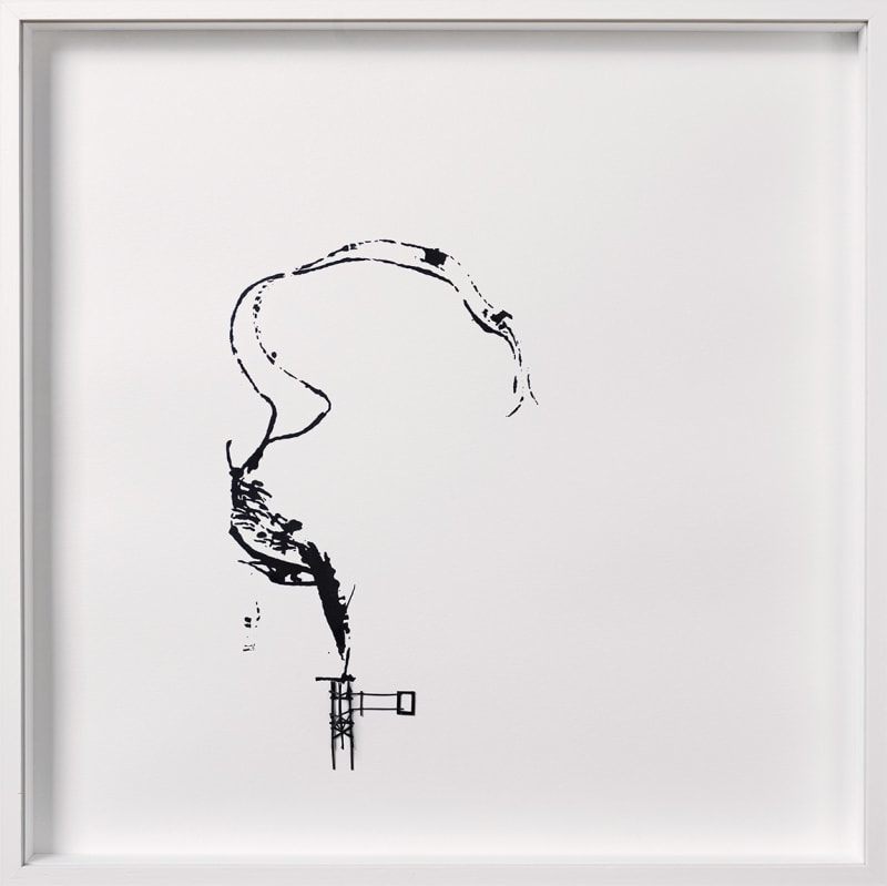 NERMİN ER Bir Kent Provası 1 , 2022 Kağıt üzerine kağıt rölyef ve mürekkep 49x49 cm Çerçeveli: 52x52 cm