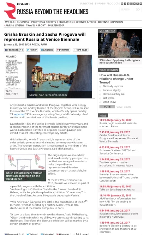 RECYCLE GROUP | RUSSIA BEYOND THE HEADLINES | JANUARY 2017