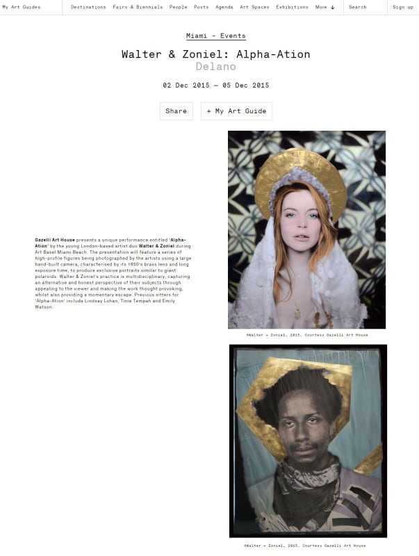 WALTER & ZONIEL | MY ART GUIDES | NOVEMBER 2015