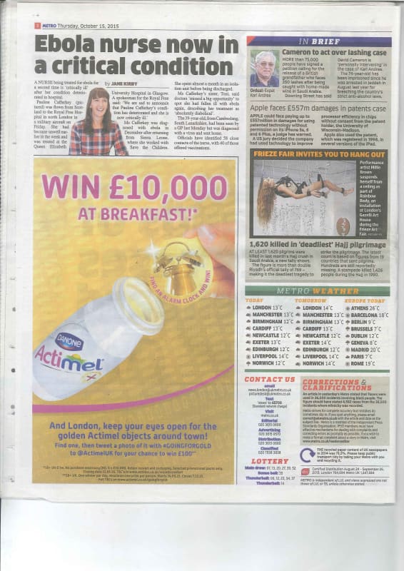 MILLIE BROWN | METRO | OCTOBER 2015