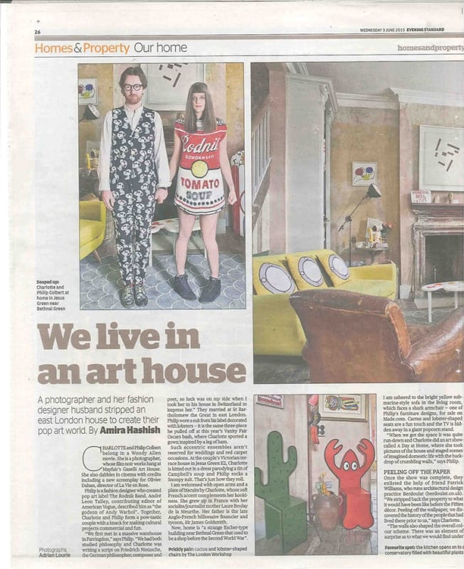 PHILIP AND CHARLOTTE COLBERT | EVENING STANDARD | JUNE 2015