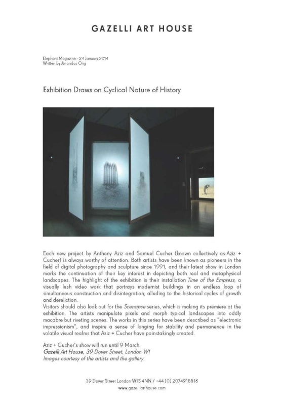 AZIZ + CUCHER | ELEPHANT MAGAZINE | JANUARY 2014