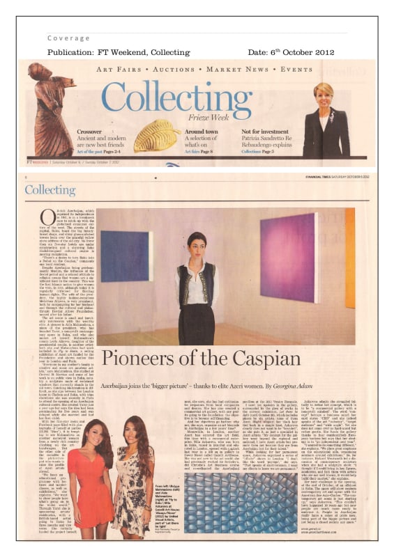 GAZELLI ART HOUSE | FT WEEKEND | OCTOBER 2012