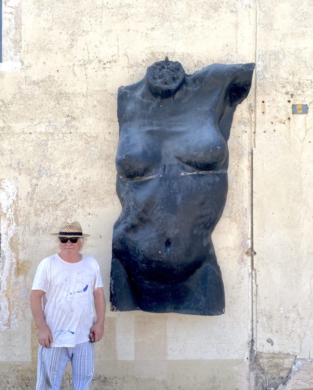 A sculpture "Tosca" and Gigi Rigamonti in San Pantaleo, Sardinia