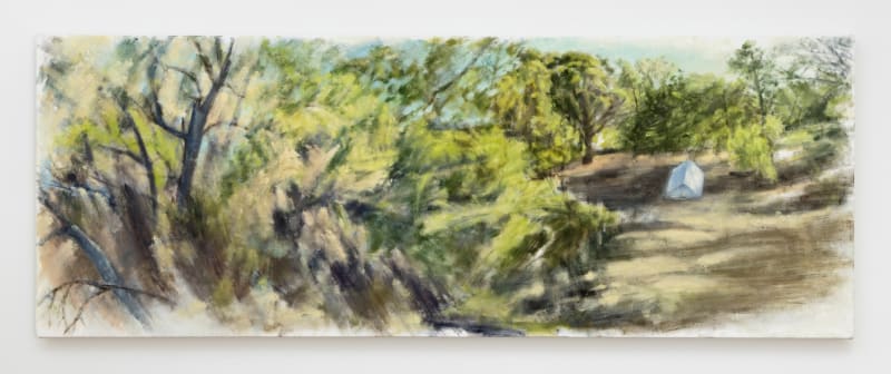 Breeze Li, “Banquet”, 2024, Oil on canvas, 22 x 60 inches (55 x 152 cm)