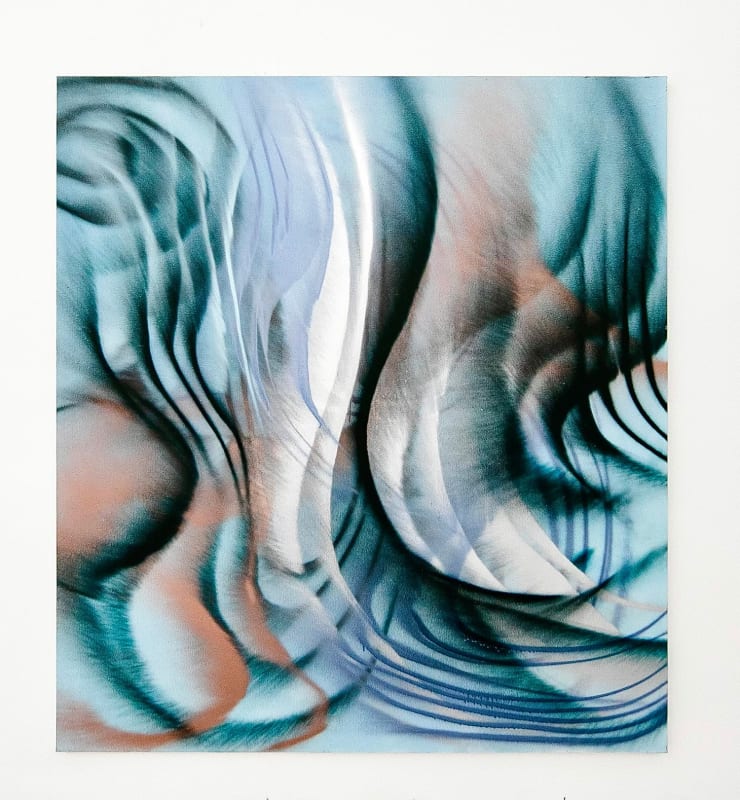 Andrea Marie Breiling, "Hey Hey, My My", 2022, spray paint on canvas, 72 x 65 in (182.88 x 165.1 cm)