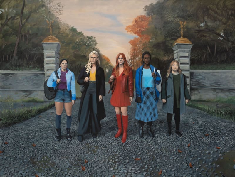 Clark Filio, Fate: The Winx Saga, 2021, oil on canvas, 98 x 130 in (248.9 x 330.2 cm)