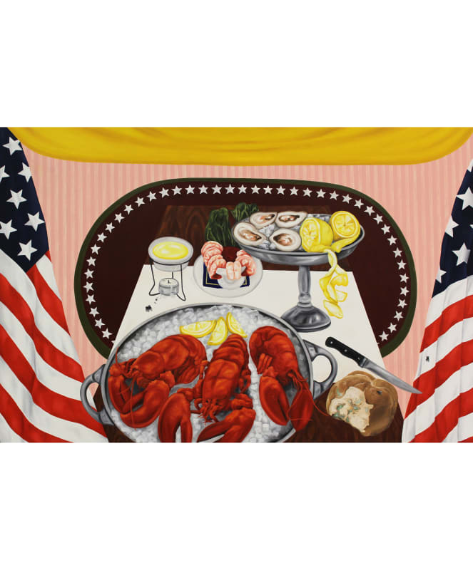 Katie Butler, Pomp and Circumstance, 2022, oil and acrylic on canvas, 40 x 60 in (101.6 x 152.4 cm)