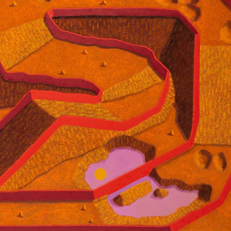 Jonathan Ryan, Shortcut, 2023, oil and sand on canvas, 56 x 80 inches (142.2 x 203.2 cm)